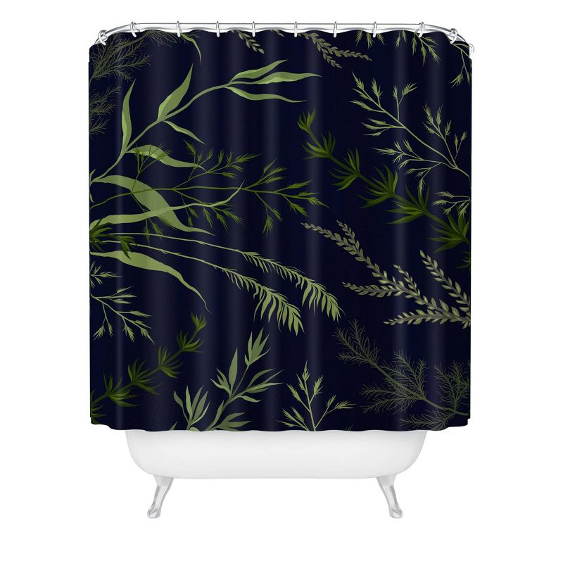 Iveta Abolina Margaux III Shower Curtain Navy/Green - Deny Designs, 1 of 5