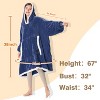 Catalonia Woman Faux Shearling Blanket Hoodie Sweatshirt, Warm Cozy Soft Wearable Blanket Pullover with Giant Pocket, Wife Women Christmas Gift - 4 of 4