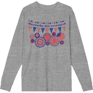 Fireworks Are Overrated Festival Flags Adult Crew Neck Long Sleeve Tee - 1 of 2