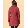 Allegra K Women's Peter Pan Collar Single Breasted Outwear Winter Buttoned Long Coat - 4 of 4