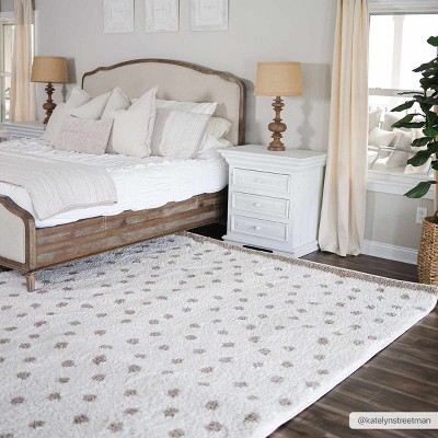 Hauteloom Chaia Dotted Cream & Brown Plush Rug