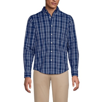 Lands' End Men's Traditional Fit Long Sleeve Travel Kit Shirt