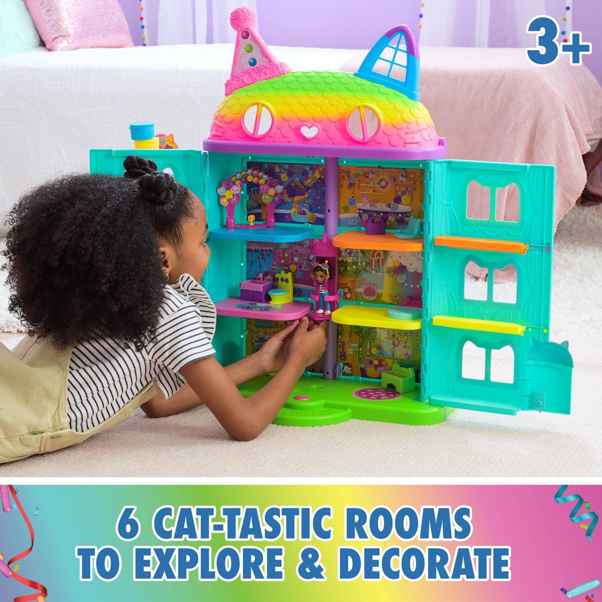 Кукольный домик Gabby's Dollhouse Радужный праздник, 15 предметов — фото 4
