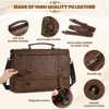 Mens Messenger Bag 17 Inch Waterproof Vintage Leather Laptop Briefcase Large Computer Laptop Bag Satchel Bag Retro Shoulder Bag,Brown - 4 of 4