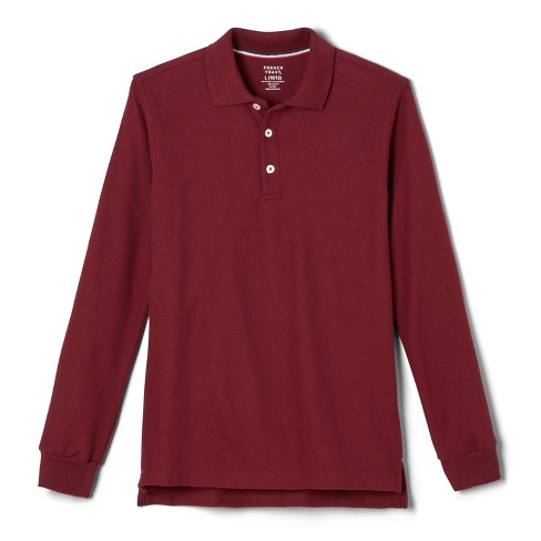 French Toast School Uniform Co-ed Long Sleeve Pique Polo-adult-burgundy ...