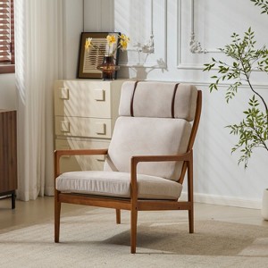 Kumasinova Polyester/Boucle Modern Accent Chair with High Back,Lounge Chair with Solid Wood Frame,Comfy Reading Chair for Living Room,Bedroom - 1 of 4