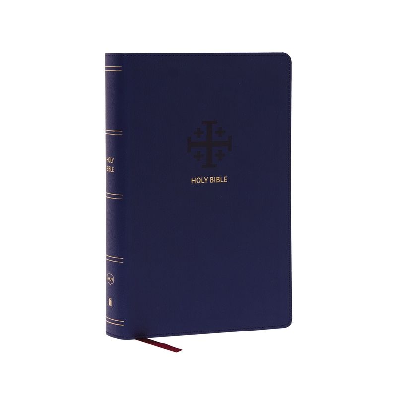 Nkjv, End-Of-Verse Reference Bible, Personal Size Large Print, Leathersoft, Blue, Red Letter, Thumb Indexed, Comfort Print - by  Thomas Nelson, 1 of 2