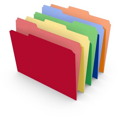 Staples Interior File Folders 3-Tab Letter Size Assorted Colors 100/BX TR378995/378995