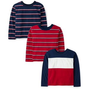 The Children's Place Boys Long Sleeve Striped Top 3-Pack - 1 of 2