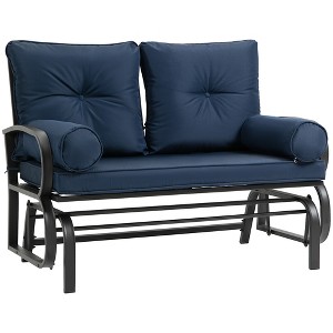 Outsunny Swing Glider Rocking Chair, Double Patio Bench, 2 Person Loveseat with Steel Frame, Cushions, Pillow Armrests - 1 of 4