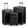Karl Home Luggage 20  inch Suitcase PC ABS with TSA Lock Expandable Spinner Carry on Hardshell Lightweight Black - 3 of 4