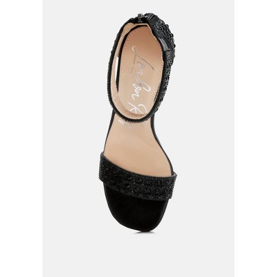 Cady Rhinestones And Sequins Block Sandals - image 4