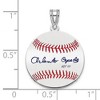 Black Bow Jewelry Sterling Silver Orlando Cepeda Signature SM Enamel Baseball Pendant - 4 of 4