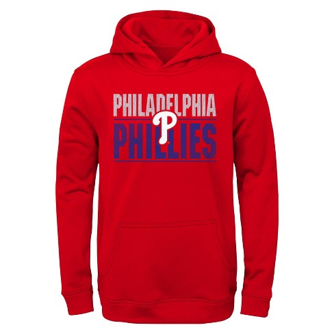 MLB Philadelphia Phillies Boys' Long Sleeve Twofer Poly Hooded Sweatshirt -  L