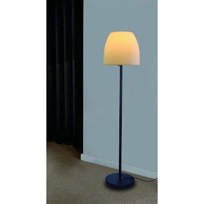 Whiteline Modern Living Leah PE metal floor lamp round shape, dimmable function, PE plastic and metal base. Bulb exc