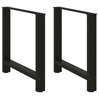 vidaXL Coffee Table Legs Black 31.5" x(28.3"-28.7") Adjustable Steel Support with Modern Design