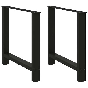 vidaXL Coffee Table Legs Black 31.5" x(28.3"-28.7") Adjustable Steel Support with Modern Design - 1 of 4