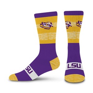 NCAA Louisiana State Tigers Mixer Crew Socks: Cushioned Heel & Toe, Knit Fabric - 1 of 3