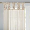 TopComfy Curtain Panels Twisted Tab Voile Sheer Curtain Pair Filtering Semi Transparent Drapes Anti Glare Breathable for Home, Beige, 3.15"*9.8"*4.8" - 3 of 4