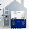 Teamson Kids Little Chef Berlin Pretend Play Kitchen with Cookware Accessories, Oven, Microwave, White/Blue - 3 of 4