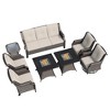 UPTION 7-Person Wicker Outdoor Patio Furniture Set Rattan Chair Wicker Set with Red Cushion - 3 of 4