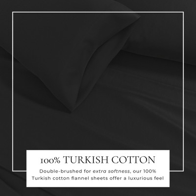 Black Full Size Cotton Flannel Sheet Set
