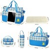 Racxily 5PCS Baby Nappy Diaper Bags Set Mummy Diaper Shoulder Bags w/ Nappy Changing Pad Insulated Pockets Travel Tote Bag - 2 of 4