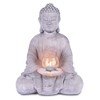 14.17" Cement Composite Meditating Buddha Statue Tealight Holder - Rosemead Home & Garden, Inc.: Indoor/Outdoor Zen Decor - 3 of 4