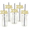 Big Dot of Happiness Gold Glitter 2026 Party Straws - No-Mess Real Gold Glitter Cut-Out Numbers New Year's Eve Party Paper Straws - Set of 24 - 2 of 4