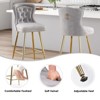 PAGED Button Tufted Counter Height Bar Stools Set of 2 Velvet Bar Chairs with Metal Legs and Nailheads Trim for Home Pub - 4 of 4