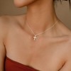 Clotth Sterling Silver Cross Pendant Necklace - 925 Pure Silver with Gold Plating, Minimalist Style for Women, Chain Jewelry Gift - 4 of 4