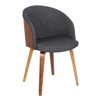 Edmonds Mid-Century Dining Chair Gray/Walnut - Armen Living