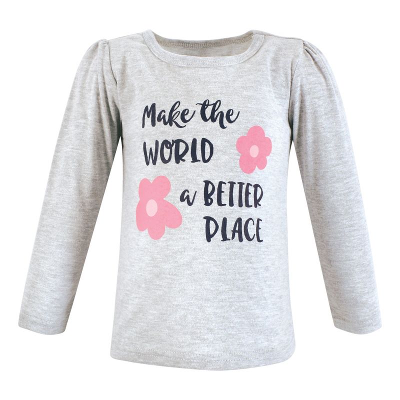 Hudson Baby Infant and Toddler Girl Long Sleeve T-Shirts, Be Kind, 5 of 8