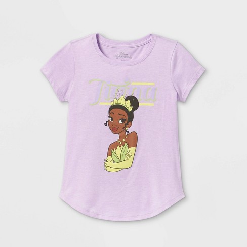 Girls Disney Princess Tiana Short Sleeve Graphic T Shirt Purple Target