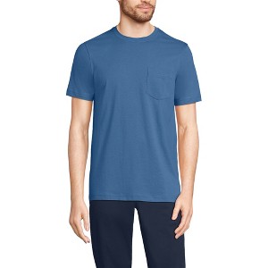 Lands' End Men's Short Sleeve Cotton Supima Tee With Pocket - 1 of 3