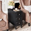 Tribesigns Fully Assembled Narrow Side Table with 3 Drawers - 3 of 4