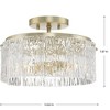 Progress Lighting Chevall 2-Light Semi-Flush Mount, Gilded Silver, Artisanal Glass, Modern Organic, Luxe, Transitional. - 3 of 4