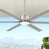 65" Casa Vieja Ultra Breeze Modern Indoor Outdoor Ceiling Fan with Dimmable LED Light Remote Control Brushed Nickel Wet Rated for Patio Exterior House - 2 of 4