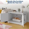 Nasitip Hidden Cat Litter Box Enclosure with Barn Door - End Table Style Furniture for Indoor Cats, White/Gray - 2 of 4