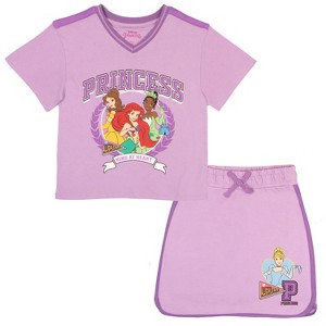 Disney Princess Girls Short Sleeve Graphic T-Shirt and Skort 2-Piece Set - 1 of 4