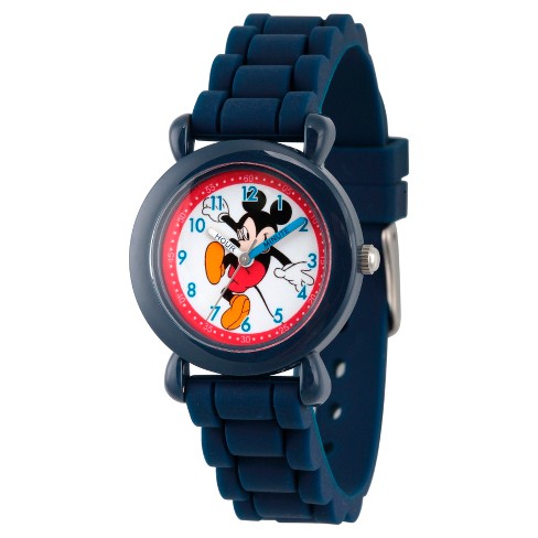 Boys' Disney Mickey Mouse Blue Plastic Time Teacher Watch - Blue - image 1 of 4