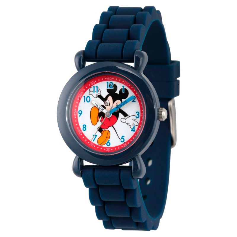 Boys' Disney Mickey Mouse Blue Plastic Time Teacher Watch - Blue, 1 of 7
