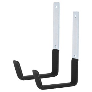 Unique Bargains Steel Utility Garage Garden Tools Storage Storage Hanging Hooks 2 Pcs Black - 1 of 4