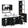 vidaXL 4-Piece Bathroom Set with Engineered Wood Furniture - Wall-Mounted Mirror Cabinet, Sink Cabinets, Storage Unit - Black - 4 of 4