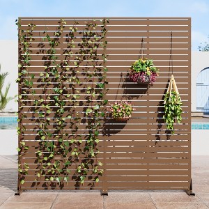 Classic Black Galvanized Sheet Outdoor Screen with Blinds (Double-Sided) Garden Screen - 1 of 4