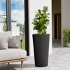 Syemin Self Watering Symphony Square Planter 2PCS, 13" Wide x 23.6" Tall, Cone Striped Plastic Flower Pot - 2 of 4