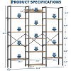 5-Tier Triple-Column Bookcase, 14 Adjustable Shelves, 100LB/Shelf, Steel Frame & Particle Board (Black/Brown) - 2 of 4