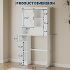 Over-The-Toilet Storage Cabinet – Sliding Barn or Double Door Design w/Adjustable Shelves & TP Holder (White) - 2 of 4