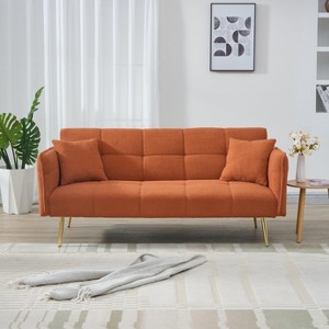 CAVINAS 70"Teddy Sofa Bed with Resilience Sponge,Convertible Futon Couch with Adjustable Arms and Backrest,Modern Love Sofa for Living Room - 1 of 4