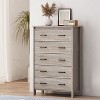 NicBex 5 Drawes Dresser Chests of Drawers Toolless Assembly Tall Dresser Closet Organizers and Storage for Bedroom, Living Room, Oak - 2 of 4